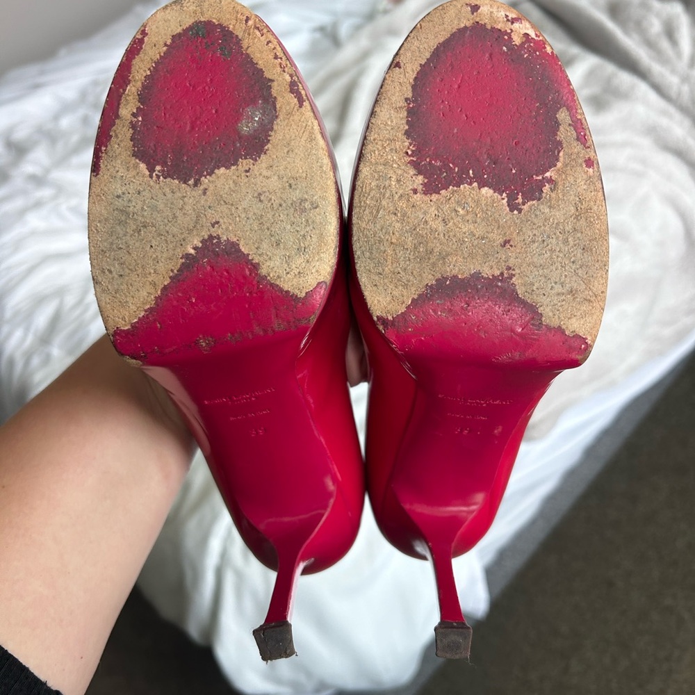 YSL Tribtoo bright pink patent leather heels - Picture 9 of 10